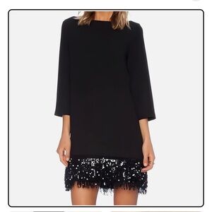 Kate Spade Las Vegas Black Sequin Fringe Mini Sheath Dress